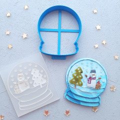 Kar Küresi Kabartma Baskı Set