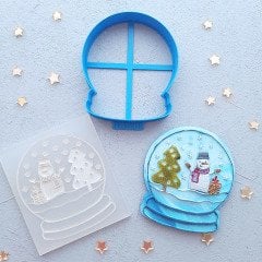 Kar Küresi Kabartma Baskı Set