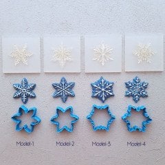 Kar Tanesi - 5 Kabartma Baskı Set