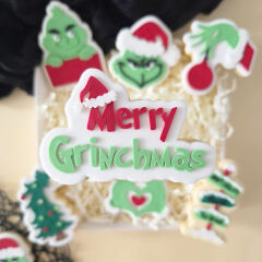 Merry Grinchmas Yazılı Şeker Hamuru Kalıbı #128