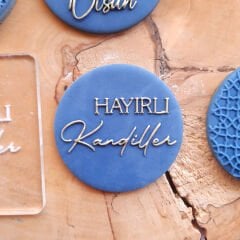 3 Boyutlu ''Hayırlı Kandiller'' Şeker Hamuru Kabartma Baskı Kalıbı - Geleneksel Kandil İkramlıkları ve Kurabiyeler İçin