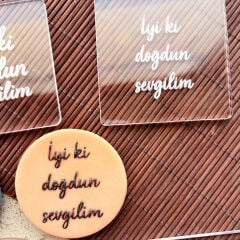 3 Boyutlu ''İyi ki Doğdun Sevgilim'' (Klasik Tasarım) Şeker Hamuru Kabartma Baskı Kalıbı - Romantik Doğum Günü Kurabiyeleri İçin