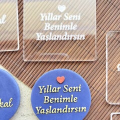 3 Boyutlu ''Yıllar Seni Benimle Yaşlandırsın'' (Alternatif Tasarım) Şeker Hamuru Kabartma Baskı Kalıbı - Romantik Yıl Dönümü Kurabiyeleri İçin