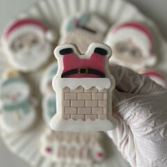 Şöminede Noel Baba Şeker Hamuru Kalıbı #168