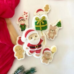 Balonlu Noel Baba Şeker Hamuru Kalıbı #199