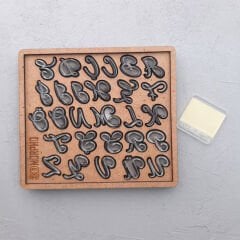 Şık Baş Harfler Baskı (Embosser) Alfabe Seti