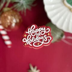 Happy Holidays Yazılı Şeker Hamuru Kalıbı #3262
