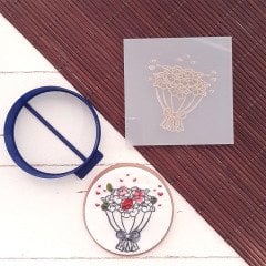 Çiçek Buketi Kabartma Baskı