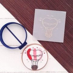 Romantik Uçan Balon Kabartma Baskı