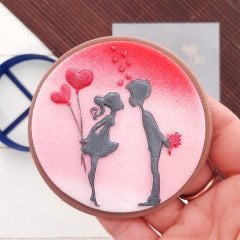 Sevimli Sevgililer Kabartma Baskı