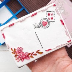 Romantik Kartpostal Kabartma Baskı