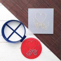 El Ele Line Art Kabartma Baskı