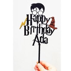 Harry Potter Happy Birthday Cake Topper Pasta Süsü pleksi