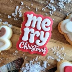 Mini Merry Christmas Yazılı Şeker Hamuru Kalıbı #3374