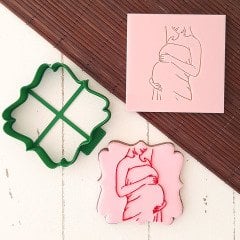 3 Boyutlu Şık Hamile Kadın Figürü Şeker Hamuru Kabartma Baskı Kalıbı - Baby Shower, Cinsiyet Partisi ve Hamilelik Kutlamaları İçin