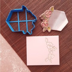 Floral Çerçeve-2 Kabartma Baskı Set