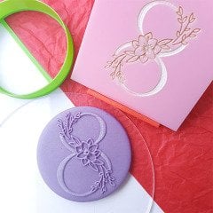 Çiçekli 8 Rakam Kabartma Baskı