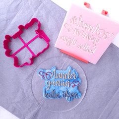 Anneler Günün Kutlu Olsun Set Kabartma Baskı