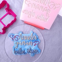 Anneler Günün Kutlu Olsun Set Kabartma Baskı